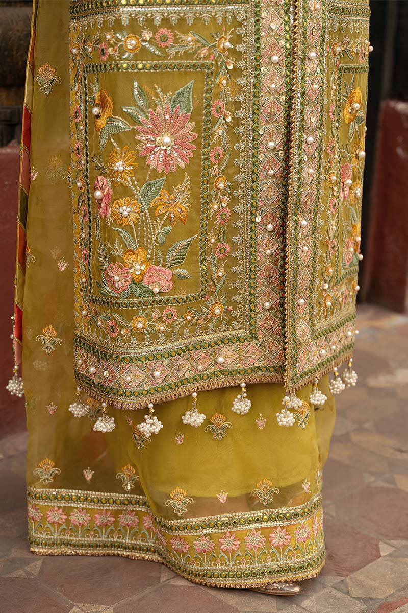 Lehenga Choli : Yellow georgette paper mirror work lehenga ...