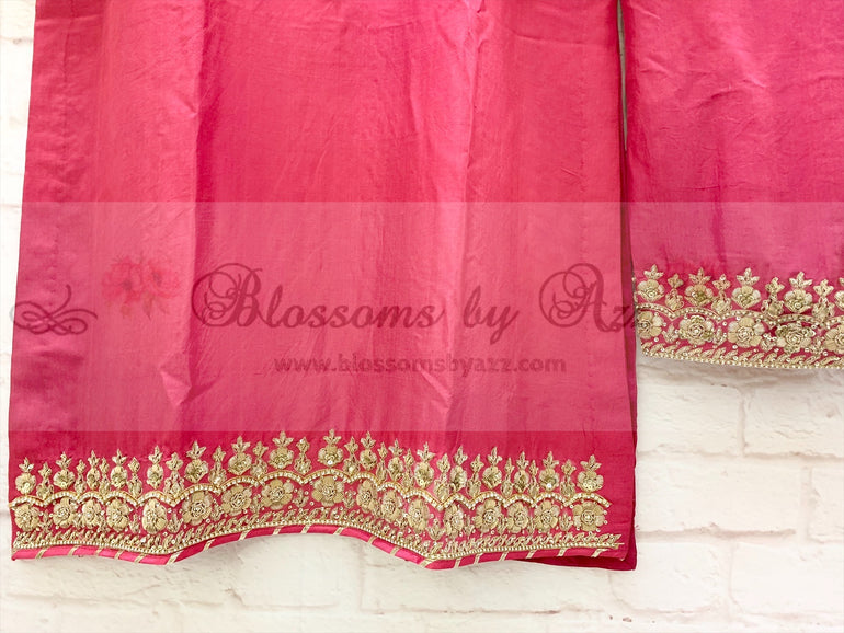 Pure Raw Silk Handwork Outfit - Blossoms by Azz