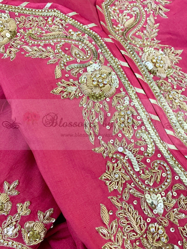 Pure Raw Silk Handwork Outfit - Blossoms by Azz