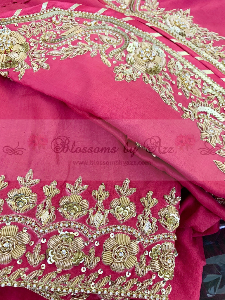 Pure Raw Silk Handwork Outfit - Blossoms by Azz